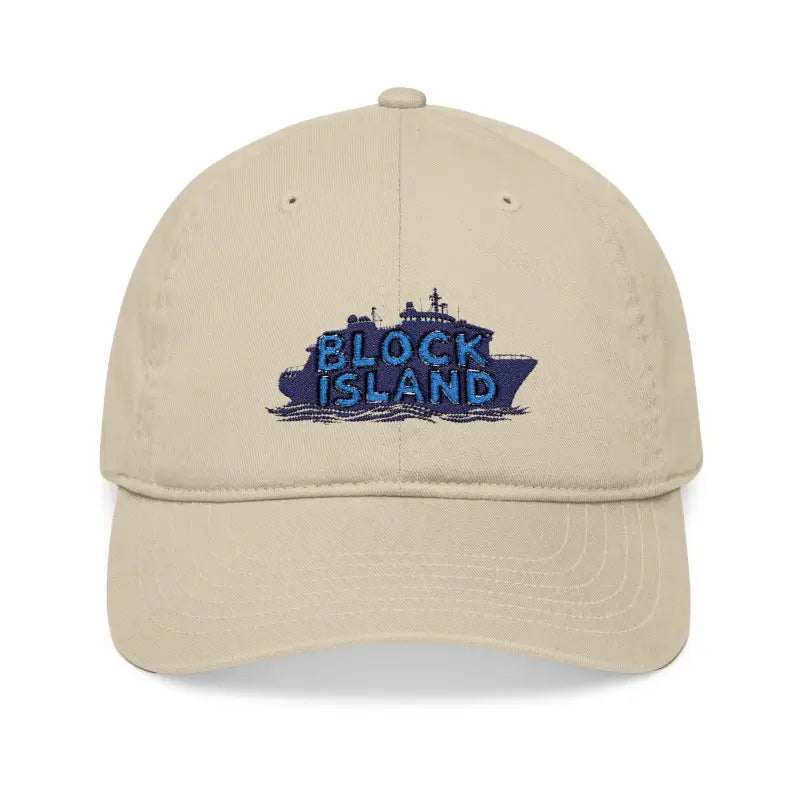 Block Island Embroidered Organic Baseball Cap Eco Style - Ocean State Styles