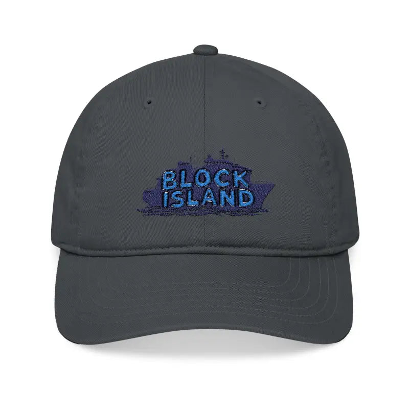 Block Island Embroidered Organic Baseball Cap Eco Style - Ocean State Styles