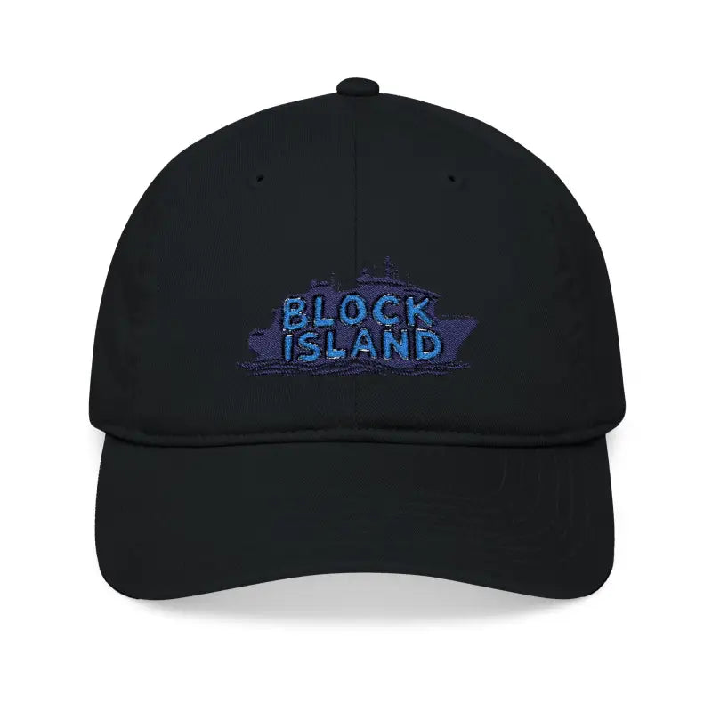 Block Island Embroidered Organic Baseball Cap Eco Style - Ocean State Styles