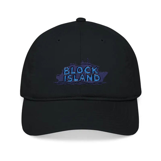 Block Island Embroidered Organic Baseball Cap Eco Style - Ocean State Styles
