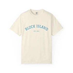 Cream T-shirt with BLOCK ISLAND EST 1661 text from the Block Island Est 1661 T-shirt collection