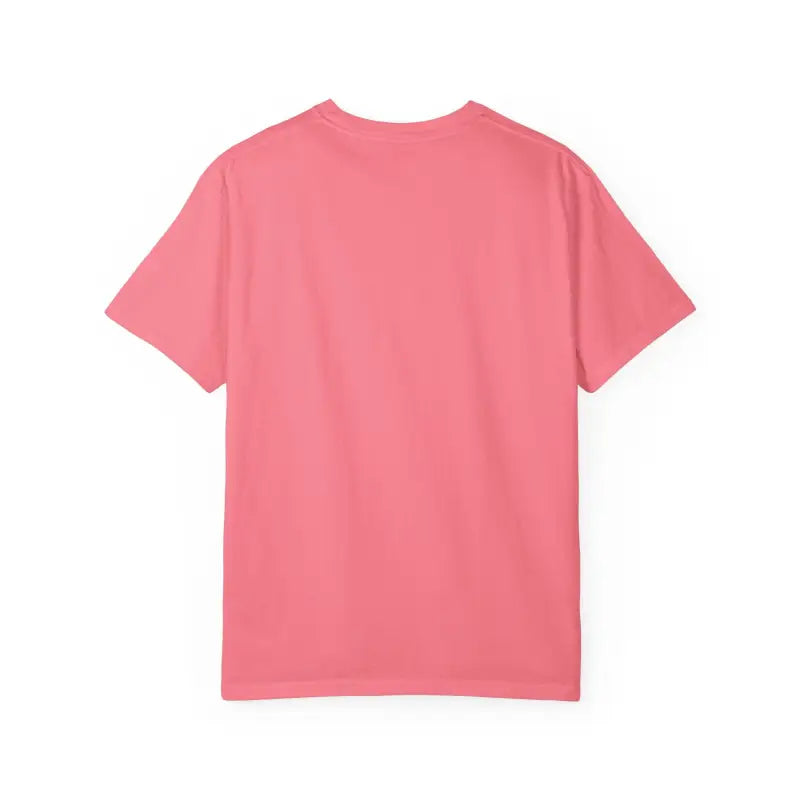 Back view of coral-pink Block Island Est 1661 short-sleeved crewneck T-shirt