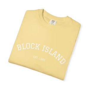 Yellow long-sleeved crewneck sweatshirt from Block Island Est 1661 collection