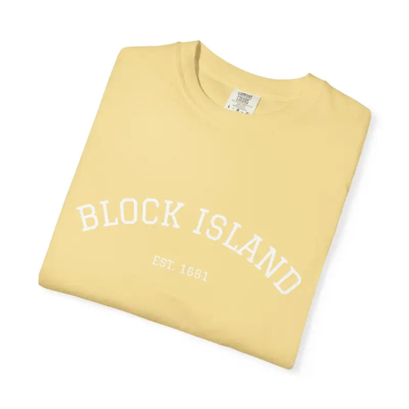 Yellow long-sleeved crewneck sweatshirt from Block Island Est 1661 collection