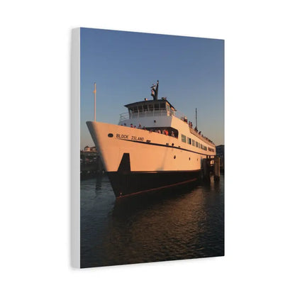 Ferry boat canvas print featuring the Block Island Ferry in vibrant colors