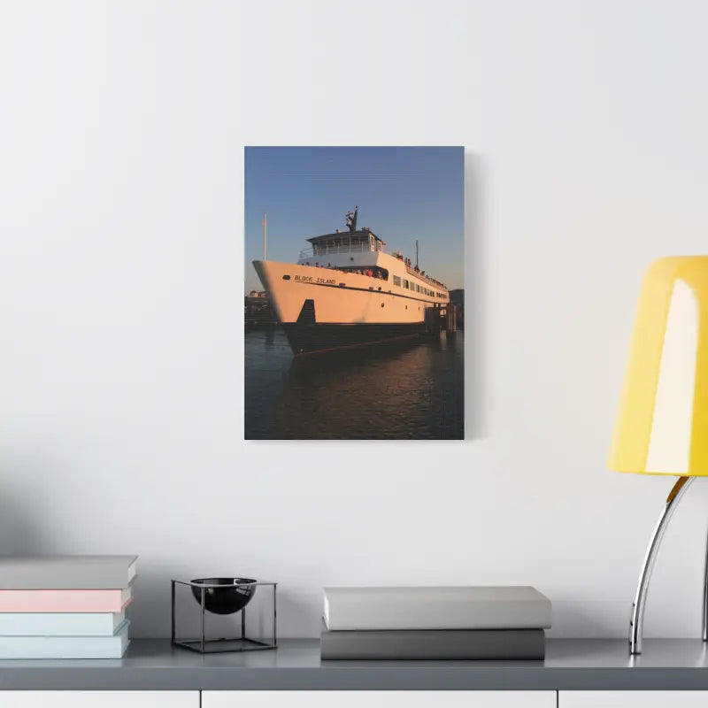 Ferry boat canvas print of Block Island Ferry showcasing maritime aesthetics