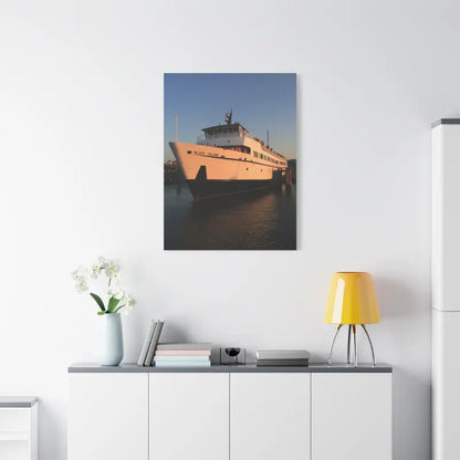 Ferry boat canvas print featuring the Block Island Ferry in vibrant colors