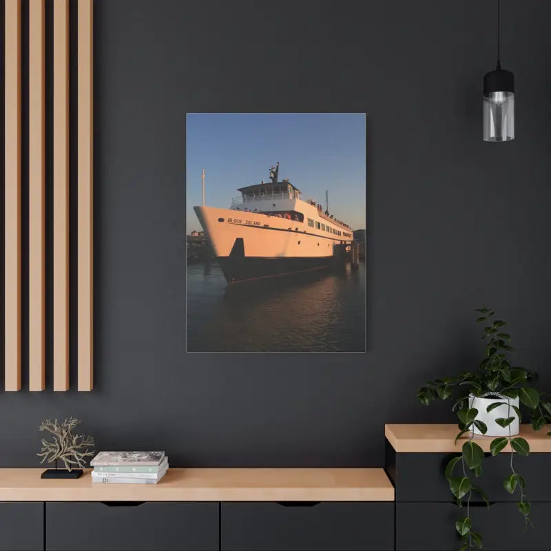 Framed photograph of Block Island Ferry elegantly showcased in a stylish frame