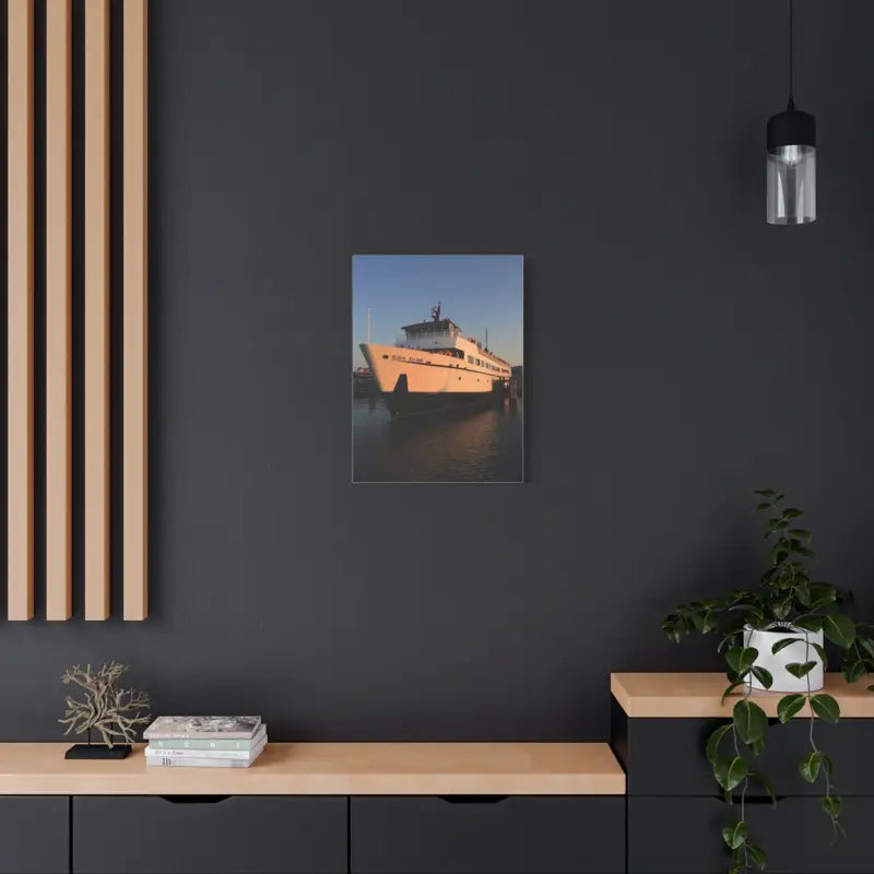 Framed boat photograph of Block Island Ferry showcasing maritime beauty