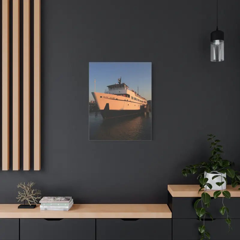 Framed photograph of Block Island Ferry showcasing scenic nautical beauty