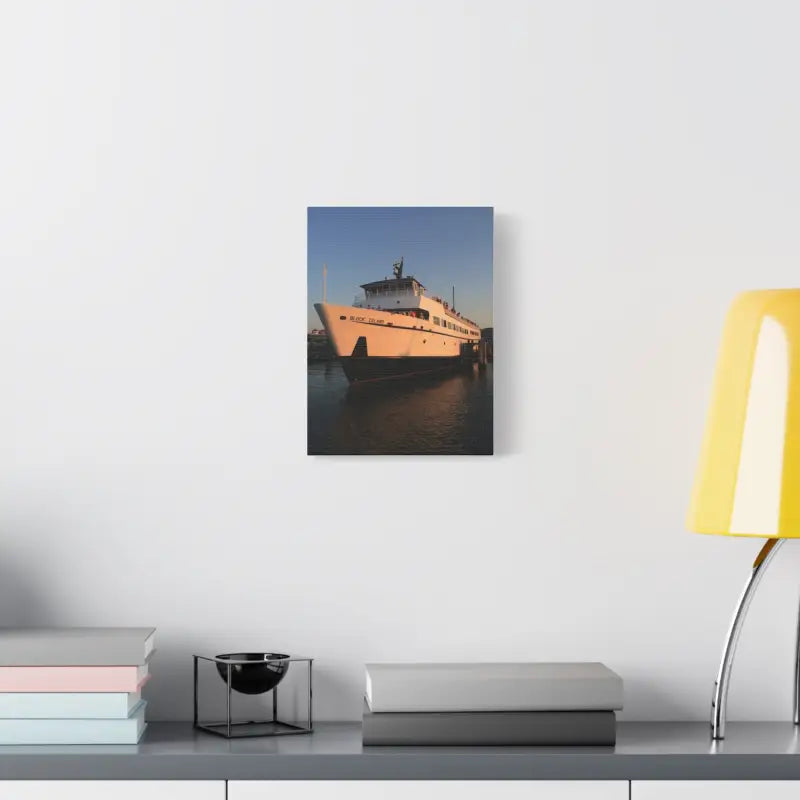 Framed photograph of Block Island Ferry boat ideal for nautical decor enthusiasts
