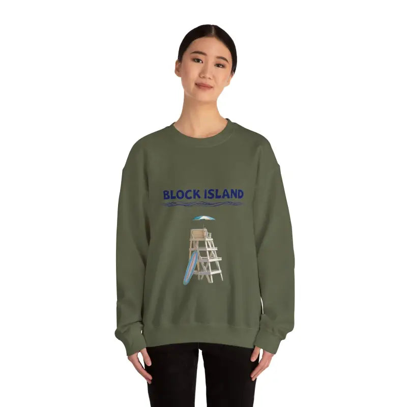 Block Island Lifeguard Crewneck Sweatshirt Collection Comfort Redefined - Ocean State Styles