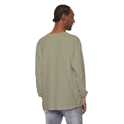 Man wearing Block Island Long Sleeve Shirt, a stylish tee for coastal lovers