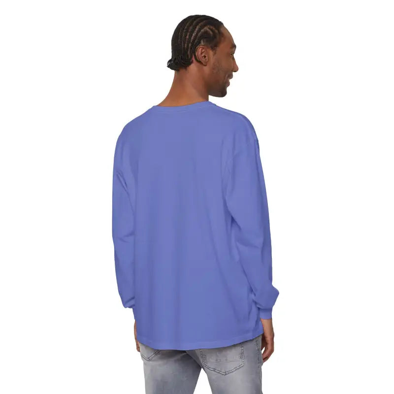 Periwinkle long-sleeved Block Island shirt for unisex coastal lovers