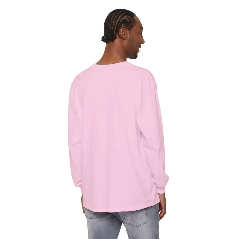 Pink long-sleeved Block Island Long Sleeve Shirt Unisex Coastal Lovers Tee