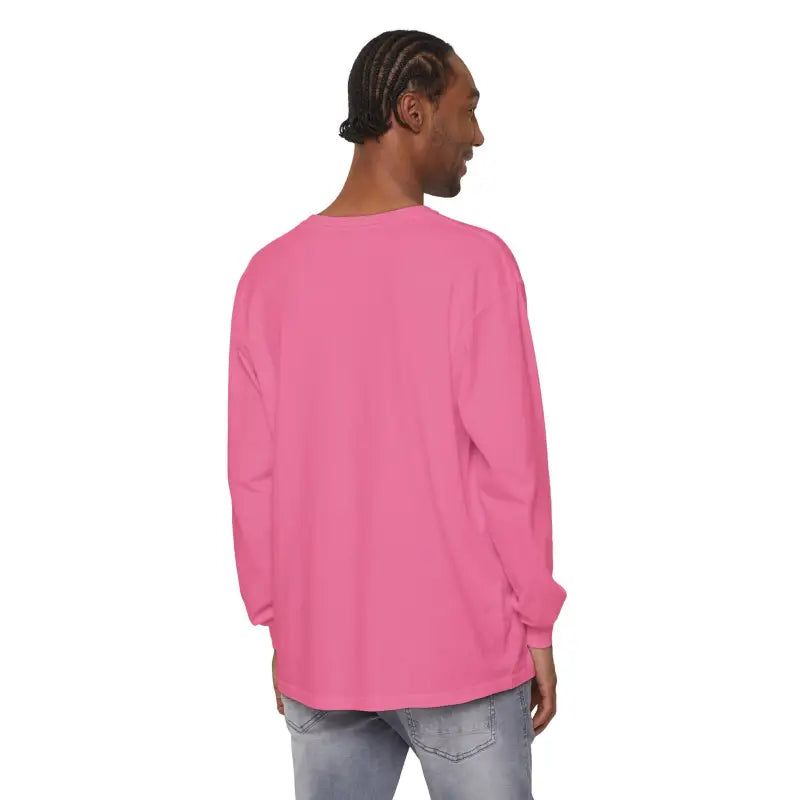 Pink long-sleeved Block Island Long Sleeve Shirt for unisex coastal lovers