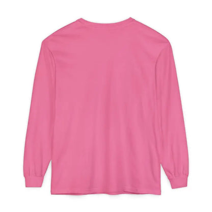 Pink long-sleeved Block Island Long Sleeve Shirt for Coastal Lovers, unisex design