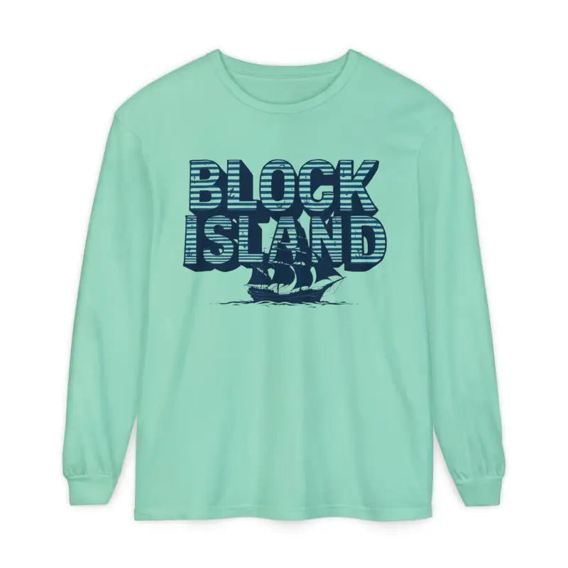 Mint green long-sleeved shirt from Block Island Long Sleeve Shirt Unisex Coastal Lovers Tee