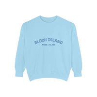 Block Island Rhode Island Unisex Sweatshirts in Lavender Light Blue and Navy Blue - Ocean State Styles