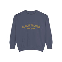 Block Island Rhode Island Unisex Sweatshirts in Lavender Light Blue and Navy Blue - Ocean State Styles