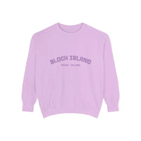 Block Island Rhode Island Unisex Sweatshirts in Lavender Light Blue and Navy Blue - Ocean State Styles