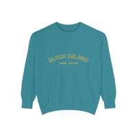 Block Island Rhode Island Unisex Sweatshirts in Lavender Light Blue and Navy Blue - Ocean State Styles