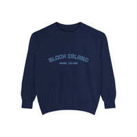 Block Island Rhode Island Unisex Sweatshirts in Lavender Light Blue and Navy Blue - Ocean State Styles