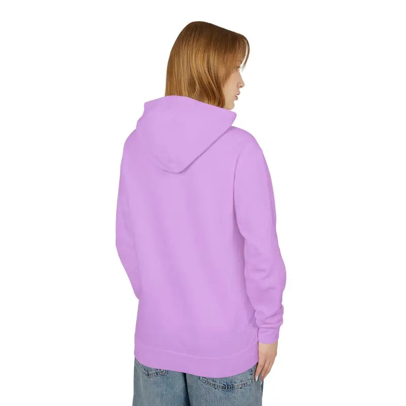 Lavender hooded sweatshirt featuring Block Island RI Lighthouse design for stylish comfort