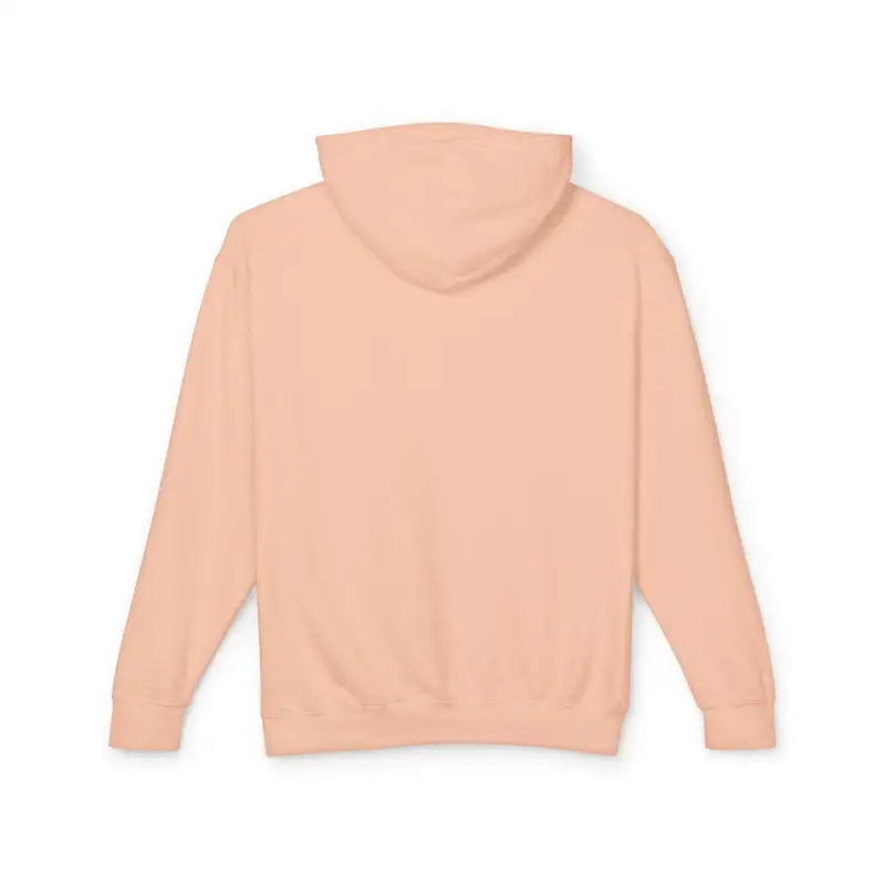Peach-colored hooded sweatshirt featuring Block Island RI Lighthouse design