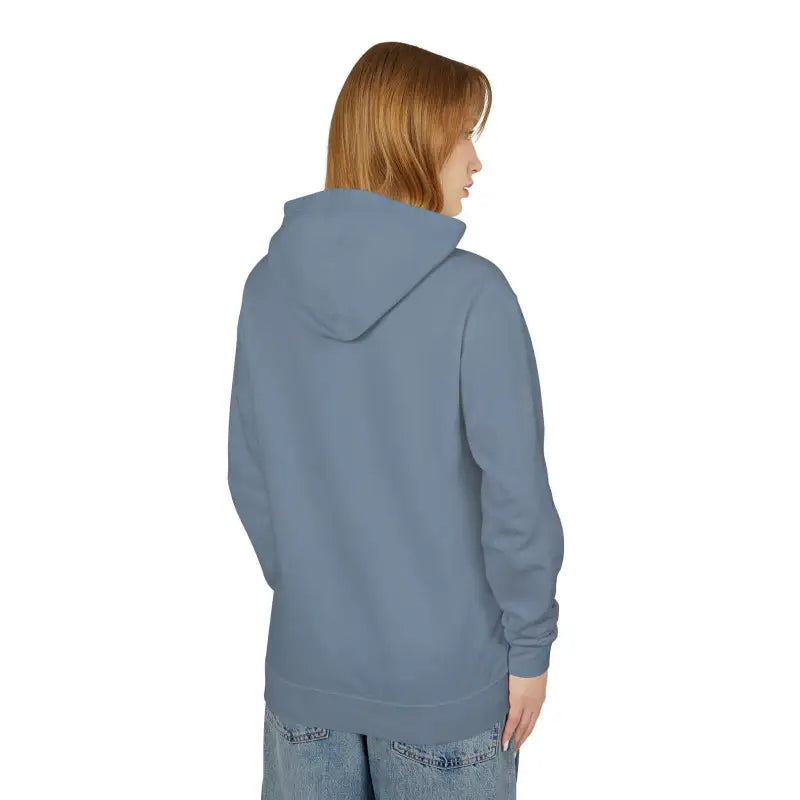Blue Hooded Sweatshirt featuring Block Island RI Lighthouse design for casual wear