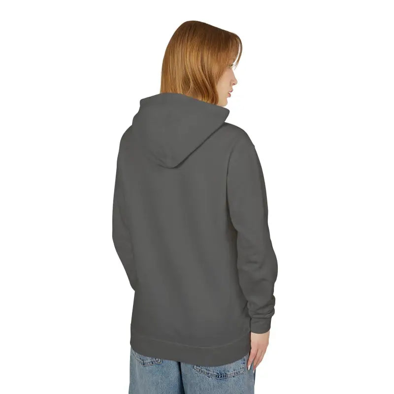 Gray hooded sweatshirt featuring Block Island RI Lighthouse design for stylish comfort