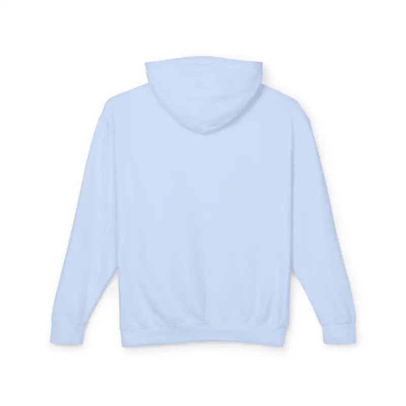 Light blue hooded sweatshirt featuring Block Island RI Lighthouse design