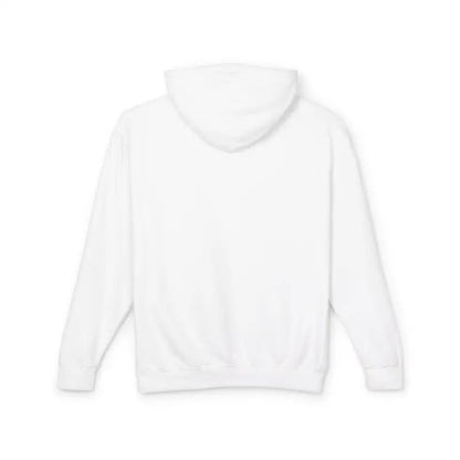 White hooded sweatshirt featuring Block Island RI Lighthouse design for casual wear