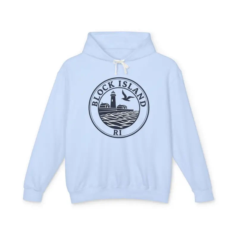 Block Island RI Lighthouse Hooded Sweatshirt for Comfort and Style - Ocean State Styles