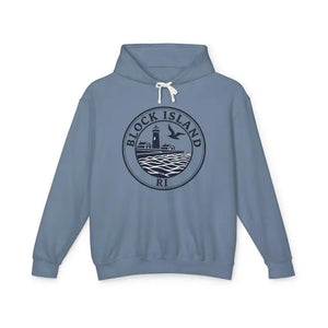 Block Island RI Lighthouse Hooded Sweatshirt for Comfort and Style - Ocean State Styles