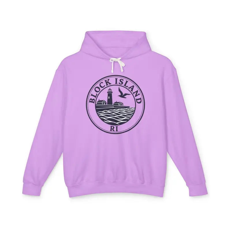 Block Island RI Lighthouse Hooded Sweatshirt for Comfort and Style - Ocean State Styles