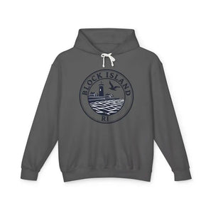 Block Island RI Lighthouse Hooded Sweatshirt for Comfort and Style - Ocean State Styles