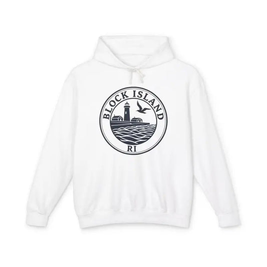 Block Island RI Lighthouse Hooded Sweatshirt for Comfort and Style - Ocean State Styles