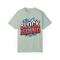 Block Island Shark Unisex T Shirt Garment Dyed Casual Tee - Ocean State Styles