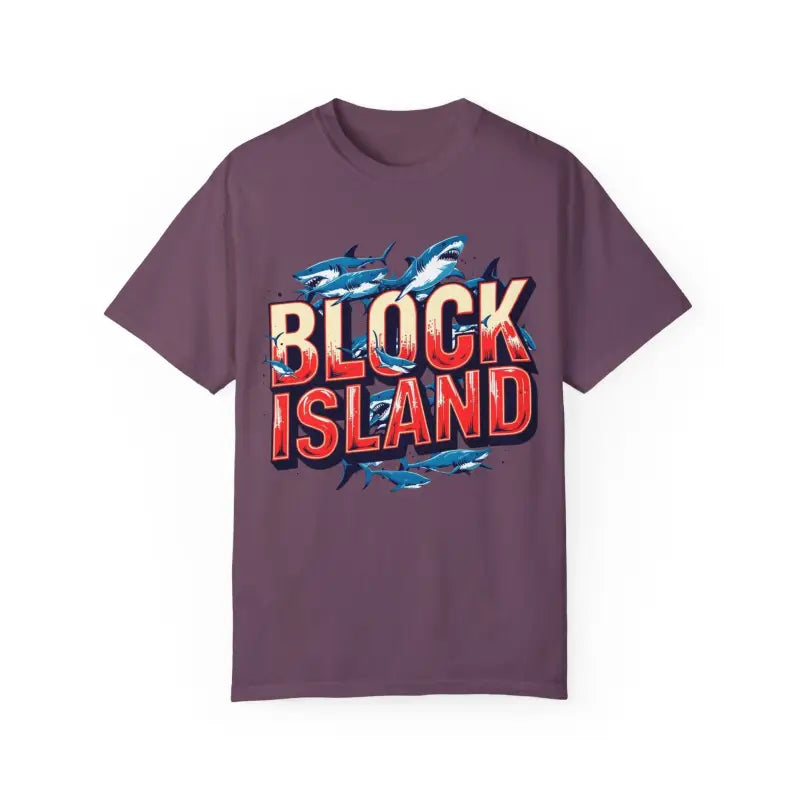 Block Island Shark Unisex T Shirt Garment Dyed Casual Tee - Ocean State Styles