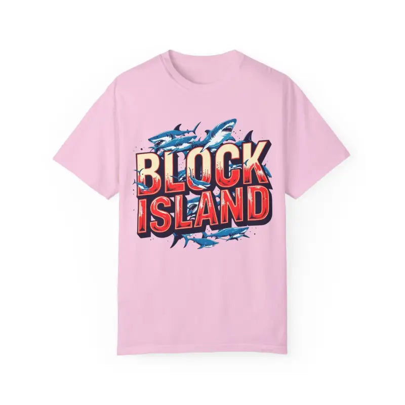 Block Island Shark Unisex T Shirt Garment Dyed Casual Tee - Ocean State Styles