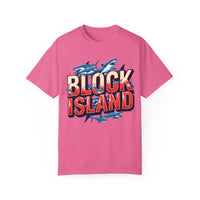 Block Island Shark Unisex T Shirt Garment Dyed Casual Tee - Ocean State Styles