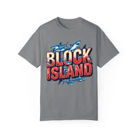 Block Island Shark Unisex T Shirt Garment Dyed Casual Tee - Ocean State Styles