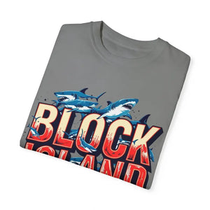 Block Island Shark Unisex T Shirt Garment Dyed Casual Tee - Ocean State Styles