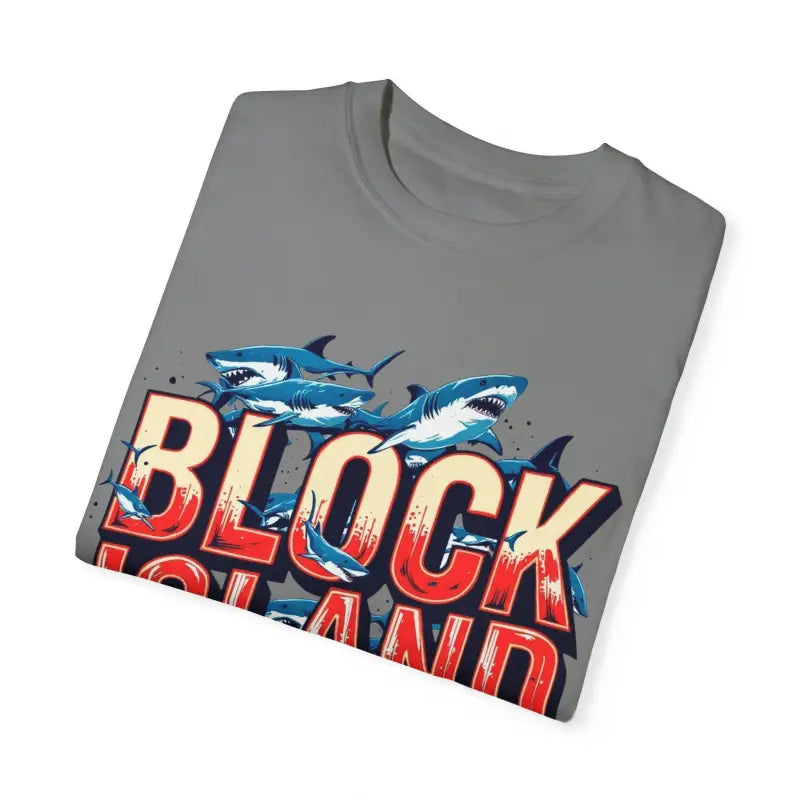 Block Island Shark Unisex T Shirt Garment Dyed Casual Tee - Ocean State Styles