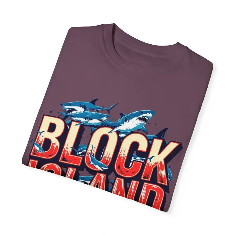 Block Island Shark Unisex T Shirt Garment Dyed Casual Tee - Ocean State Styles