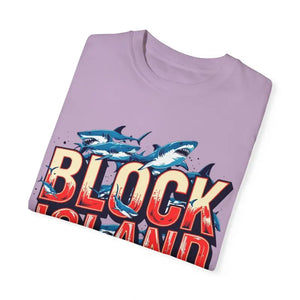 Block Island Shark Unisex T Shirt Garment Dyed Casual Tee - Ocean State Styles