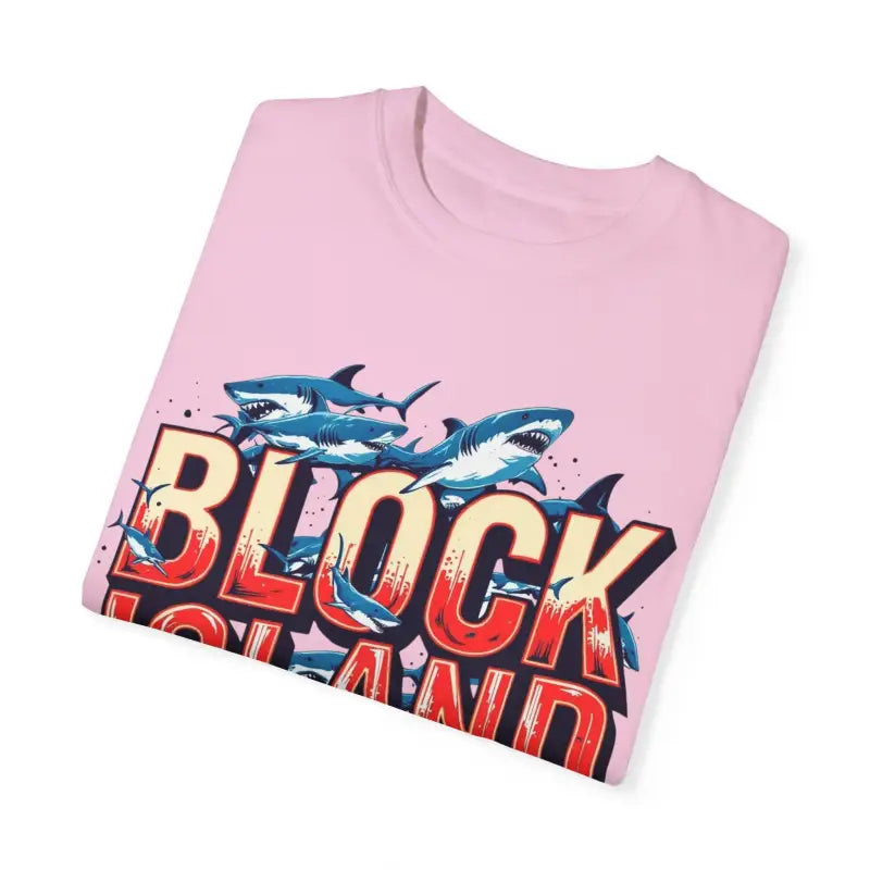 Block Island Shark Unisex T Shirt Garment Dyed Casual Tee - Ocean State Styles