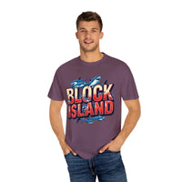 Block Island Shark Unisex T Shirt Garment Dyed Casual Tee - Ocean State Styles