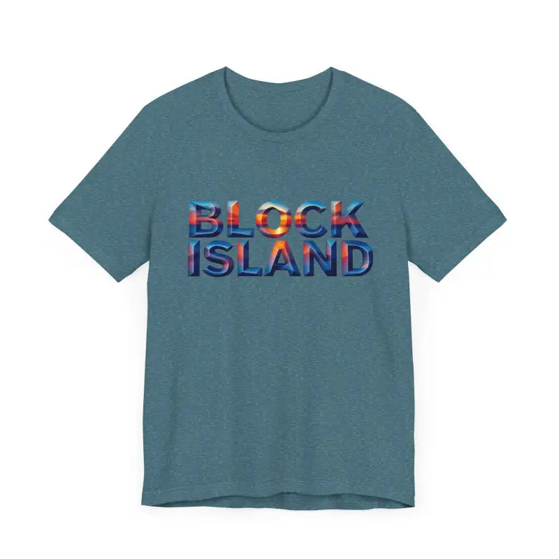 Block Island Sunset Unisex Jersey Tee for Everyday Style - Ocean State Styles